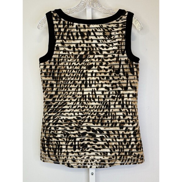 Chico’s Travelers Leopard Print Sleeveless Tank Top Women’s 0 (4/6) Stretch - Picture 2 of 7